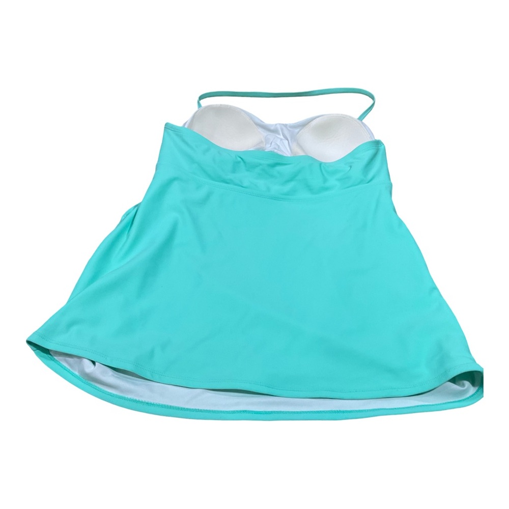 Liz Lange Maternity Aqua Twist Bandeau Halter Tankini Top Large EUC - Picture 5 of 10
